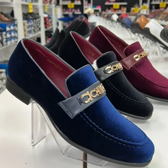 dark blue dress h&m Men's Slip On Tassel Velvet Detailed Patent Navy Loafers main image 0